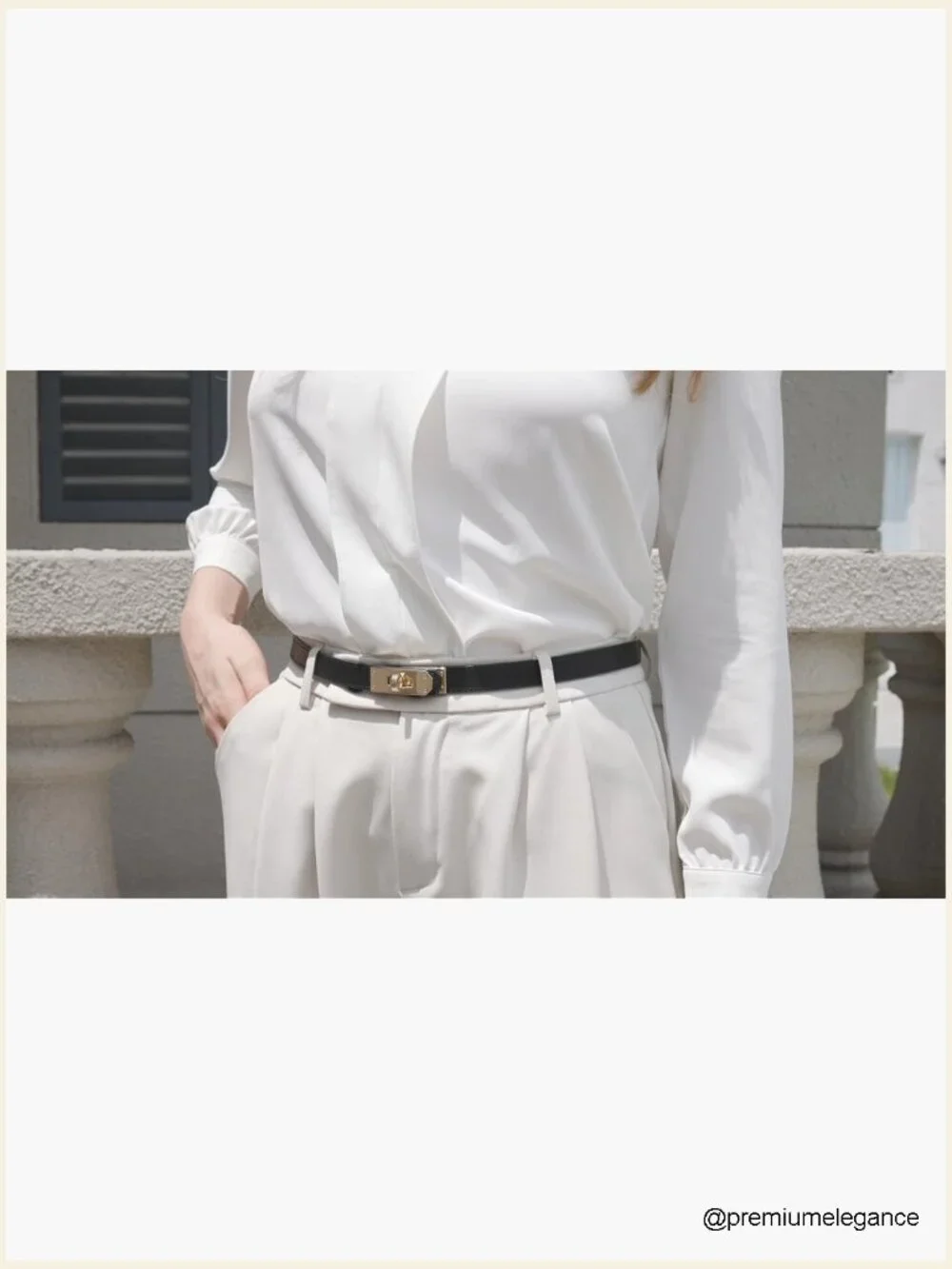 Skinny Leather Belt with Turn-Lock Buckle, Adjustable Thin Waist Belt for